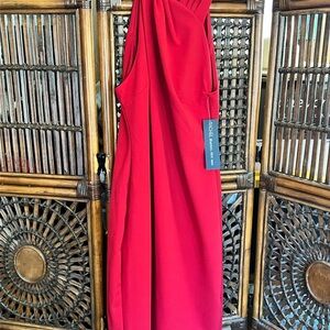 RACHEL Rachel Roy Red Halter Long Sleeve Sundress